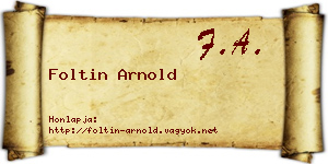 Foltin Arnold névjegykártya