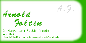 arnold foltin business card